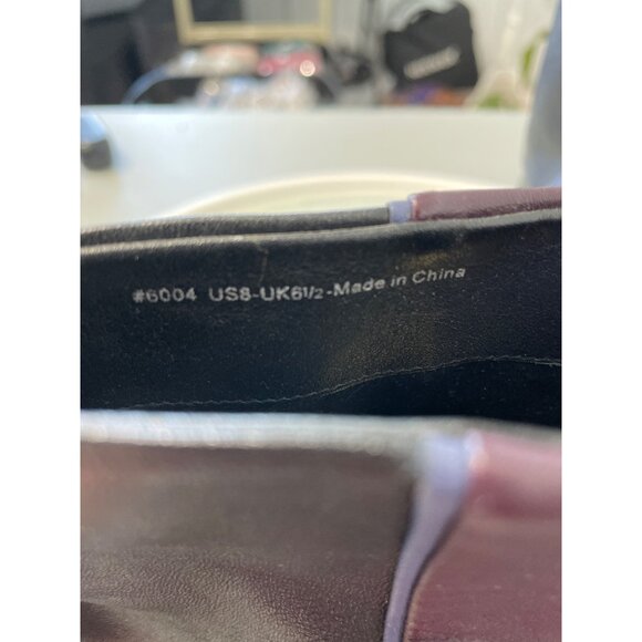 CAbi Bisset Colorblock Bootie Women 8 Wine Mulberry Black Leather High Heel Chic - Picture 5 of 10